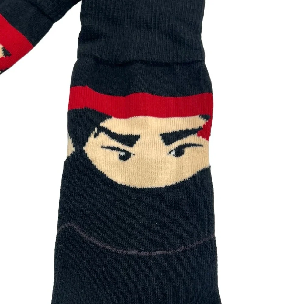 MEN'S NINJA NOVELTY BLACK CREW SOCKS